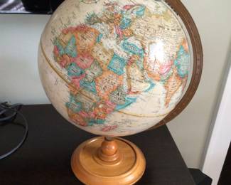 Wooden base globe $50