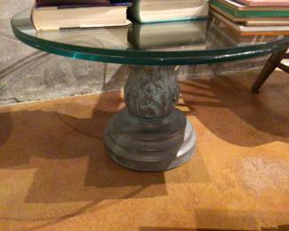Heavy concrete glass top end table/2