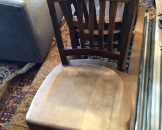 Set of 4 sold oak desk chairs