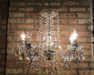 Antique crystal chandelier 5 arm $350