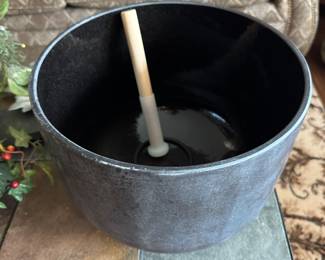 12 inch gem infused quartz crystal singing bowl from RARE EARTH GALLERY. Purchased for $1400. Selling for $750