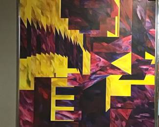 1960s abstract oil signed by Miller artist $450