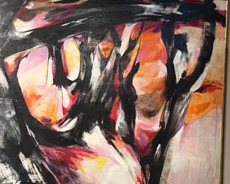 1960s extra large original signed oil painting. Artist Miller $450