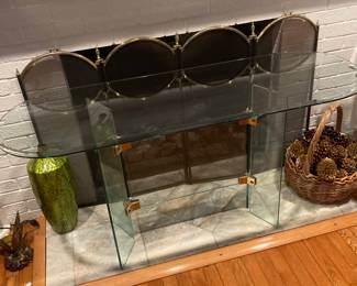 Heavy glass sofa table