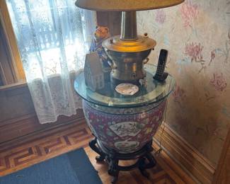 Large Asian Floor Vase on a stand Chinese