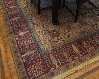 Traditional Persian-Style Area Rug w/ floral and arboreal (tree) motif, wool, Approximately 8' x 10' - 9' x 12' Late 20th Century (circa 1980s–1990s) Price: $200