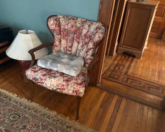 channel back Victorian tufted chair.