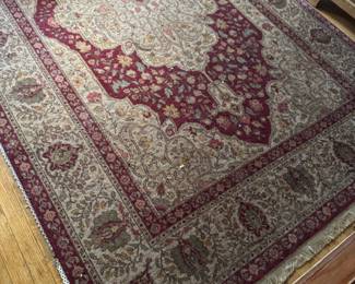 Traditional Persian-Style Medallion Rug, machine-woven wool or a high-quality synthetic blend, 20th century, Approx. 5' x 8' - 6' x 9 $200