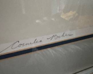 Piece: Alpine Ski Scene Name: “Winter at the Slopes” Signed: Cornelia Baker Price: $150