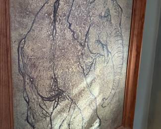 Attributed to Fritz Rudolf Hug Elephant Study Oil on Canvas Mid-20th Century Price: $1,200