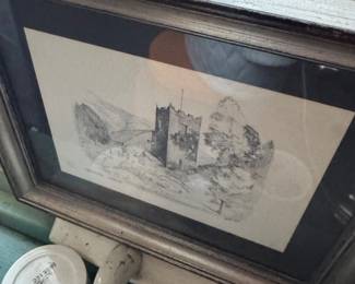 Piece: Architectural Sketch Name: Untitled Tower House Landscape Price: $150