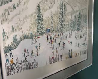 Piece: Alpine Ski Scene Name: “Winter at the Slopes” Signed: Cornelia Baker Price: $150