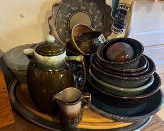 Vintage Pfaltzgraff "copper Green" Dinnerware: 70 Piece