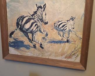Piece: Zebra Study Name: “Running Zebras” Signed Mixed Media on Paper (Avo/Ivo) Price: $895