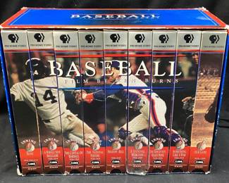 9 TAPE VHS BOXED SET, BASEBALL A FILM BY KEN BURNS PBS HOME VIDEO, THE AMERICAN EPIC