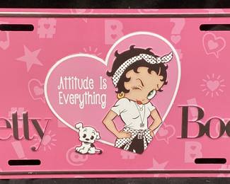 BETTY BOOP LICENSE TAG, 12in W
