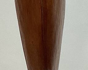 CARVED MAHOGANY MADONNA FIGURINE, 12.5in H