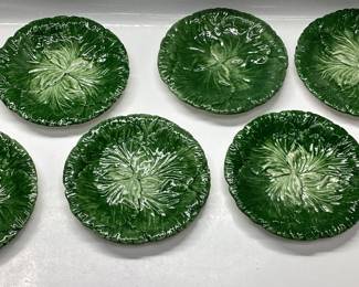  PORCELAIN CABBAGE PLATES SET OF 8 7 INCHES