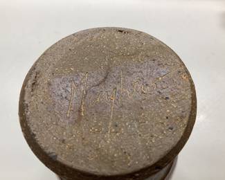 SANGO SPLASH PATTERN STONEWARE POTTERY TEA POT SERVING PLATE, MUGS, 2 VASES AND HANGING FLOWER POT