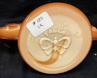 1982 FENTON F.A.G.C.A. CHOCOLATE SLAG GLASS LOGO FENTON ART GLASS COLLECTORS OF AMERICA, 5in L