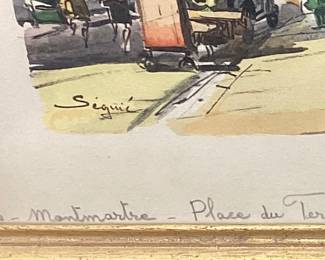 (2) SEGUIE FRENCH PRINTS, PARIS MONTMARTRE PLACE DU TERTRE & PARIS QUAI DE LA TOURNELLE NO SHIPPING PICKUP ONLY