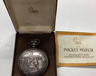 VTG. SEARS ROBUCK 17 JEWEL POCKET WATCH WATCH IS FUNCTIONAL. BICENTENNIAL SERIES WITH ARNEX TIME CO. INC. MECHANISM