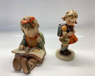  VINTAGE HUMMEL GOEBEL SCHOOL GIRL AND HUMMEL GOEBEL BOOKWORM