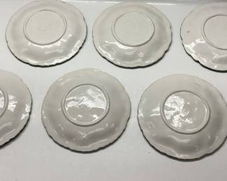  PORCELAIN CABBAGE PLATES SET OF 8 7 INCHES