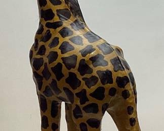 LEATHER WRAPPED GIRAFFE SCULPTURE, 24in H NO SHIPPING PICKUP ONLY