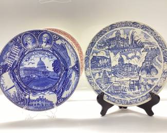  COLLECTIBLE SOUVENIR PLATES WASHINGTON D.C, ARKANSAS, ABRAHAM LINCOLN, ILLINOIS COLLECTIBLE WALL DISPLAY PLATES