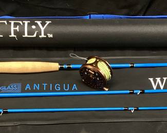 WETFLY ANTIGUA 3 PIECE FLY ROD & HEADWATERS FLY REEL COMBO, 8ft NITROGLASS ROD SLOW ACTION, S-GLASS