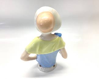 ANTIQUE GERMAN PORCELAIN HALF DOLL (FLAPPER GIRL) MADE IN GERMANY IN THE EARLY 1900â€™s AROUND 4 INCHES TALL