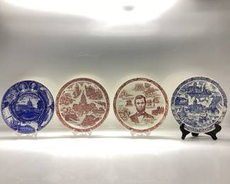  COLLECTIBLE SOUVENIR PLATES WASHINGTON D.C, ARKANSAS, ABRAHAM LINCOLN, ILLINOIS COLLECTIBLE WALL DISPLAY PLATES