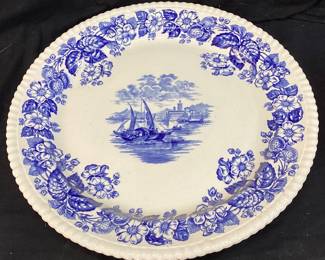  SPODE OLD SALEM BLUE SERVING PLATE NO SHIPPING PICKUP ONLY