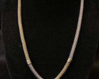 Fope 18k Two Tone Chain And Bracelet 103.35 Grams Made By Fope In Vincenza Italy From Their Prima Line. This Elegant Flexâ€™it 18k White And Yellow Gold Chain And Bracelet Makes A Bold Statement Any Where In The World. The Chain Is 17 3/4 Inches Weighing 65.7 Grams And Bracelet Is 8 1/4 Inches Weighing 37.6 Grams. These Pieces Can Be Combine As An Extra Extravagant Chain Or As Two Head Turning Pieces Jewelry.