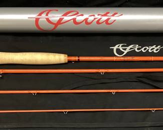 SCOTT F SERIES FLY ROD, 4 PIECE, 6-6-3 LINE, HIGH PERFORMANCE ROD FOR SMALL STREAMS & CREEKS. HAND CRAFTED IN MONTROSE, COLORADO. COMES WITH ALUMINUM TUBE CASE