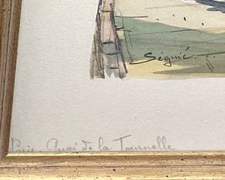 (2) SEGUIE FRENCH PRINTS, PARIS MONTMARTRE PLACE DU TERTRE & PARIS QUAI DE LA TOURNELLE NO SHIPPING PICKUP ONLY