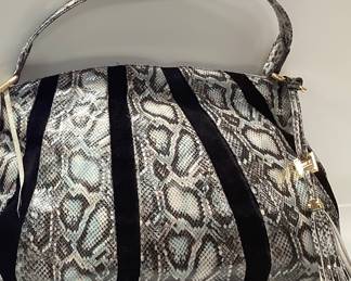  AIMEE KESTENBERG TUSCANY HOBO BAG SOFT GREY COBRA PRINT