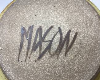 STONEWARE POTTERY WITH LIDS SIGNED MASON AND OTHER SIGNATURE UNKNOWN