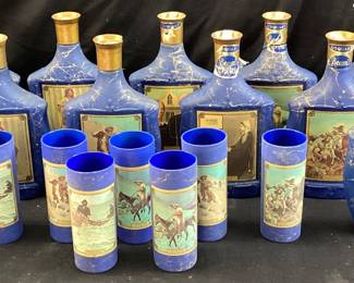  VTG. JIM BEAMâ€™S CHOICE COLLECTORâ€™S EDITION BOURBON DECANTERS & HIGHBALL GLASSES NO SHIPPING PICKUP ONLY