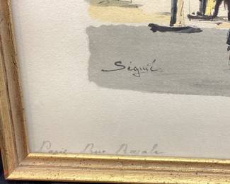 (2) SEGUIE FRENCH PRINTS, PARIS MONTMARTRE MOULIN ROUGE & PARIS RUE ROYAL NO SHIPPING PICKUP ONLY