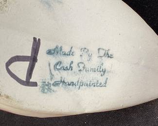 HAND PAINTED CASH FAMILY BOOT VASE, 9in H