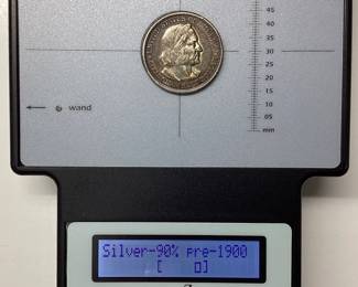 1893 COLUMBIAN EXPOSITION HALF DOLLAR 400 YEAR ANNIVERSARY TO COMMEMORATE CHRISTOPHER COLUMBUS FIRST VOYAGE TO AMERICA. 90 PERCENT SILVER