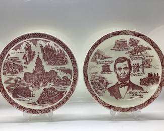  COLLECTIBLE SOUVENIR PLATES WASHINGTON D.C, ARKANSAS, ABRAHAM LINCOLN, ILLINOIS COLLECTIBLE WALL DISPLAY PLATES