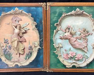 (4) FRAMED MAUD HUMPHREY ART PRINTS, MORNING, NOON, EVENING, NIGHT NO SHIPPING PICKUP ONLY