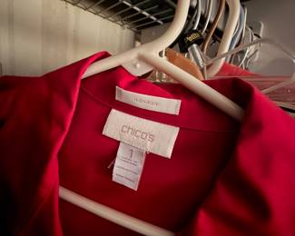 Chico's Vibrant Red Tailored Garment | Made in Thailand |  Excellent pre-owned condition; the color is bold and saturated with no signs of fading. | $50