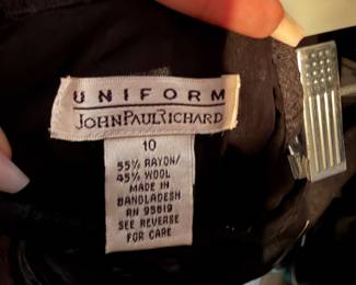 John Paul Richard Uniform Wool-Blend Garment |  This garment is crafted from a premium blend of 45% wool and 55% rayon, offering the warmth and structure of wool with the soft, fluid drape of rayon | Made in Bangladesh | $50 