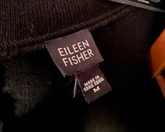 Eileen Fisher Black Textured Knit Garment |  plush, black textured knit | $60