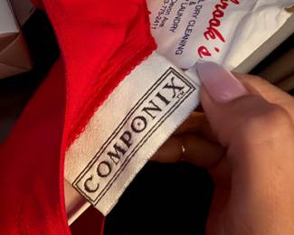 Vintage Componix Vibrant Red Designer Garment | This garment features a bold, vibrant red color and high-quality construction, typical of the brand's 1980s and 90s collections | $60