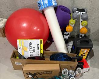 Pickleball Equipment, Exercise Ball, Hand Weights, Exercise Mat, Etc. 
